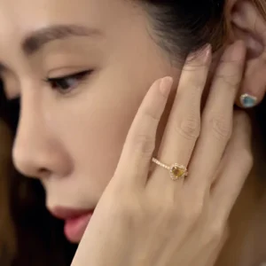 純銀曉愛鑲鑽戒指  (台灣製造)